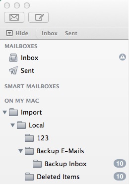 PST to Mbox import in Apple Mail 