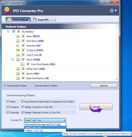 Outlook PST to Windows Live Mail